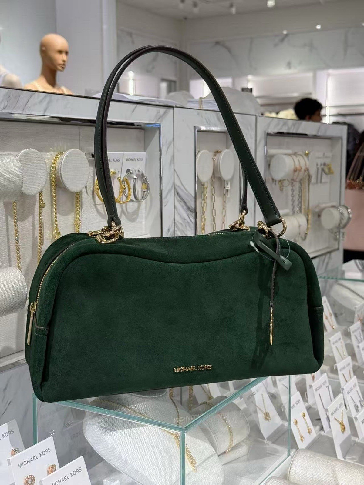 MICHAEL KORS OUTLET Cecily Medium Suede Shoulder Bag luggage