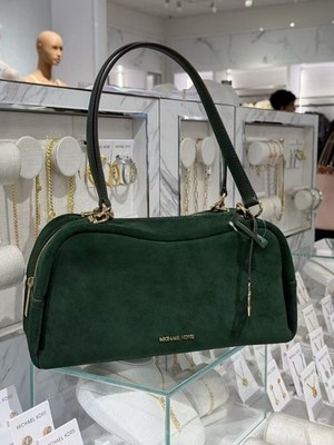MICHAEL KORS OUTLET Cecily Medium Suede Shoulder Bag luggage/moss