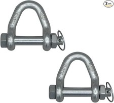 Web Sling Shackle - 2" w/Quick Pin, 8,000 lbs WLL, White Blue Zinc for Recov 2pc