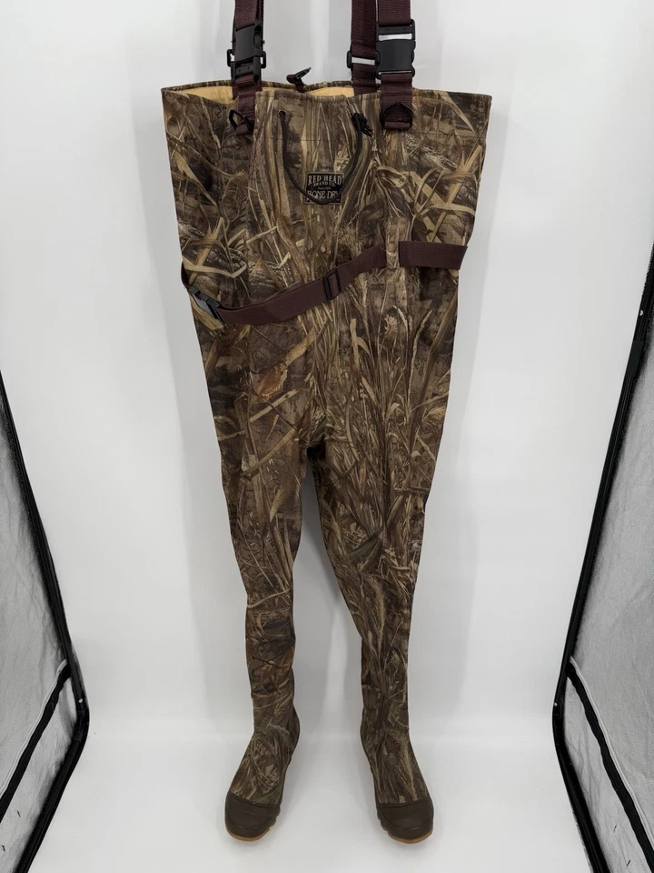 Red Head Bone Dry Waders Men's Size 11 Realtree Max-5 Camo 100% Waterproof - Image 2 of 4