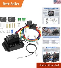 Digital Radiator Fan Switch Kit 12V/24V, Adjustable 104 F-230 F w/Dual Electr...