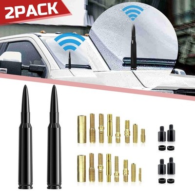 2 Bullet Antenna 50 Cal Caliber For Truck Dodge Ram 1500 Ford F150 Raptor Bronco