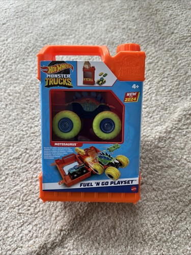Hot Wheels Monster Trucks Fuel N' Go Playset 1:64 Motosaurus NEW 2024