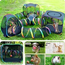 7-In-1 Outdoor Cat Enclosure Tent With Tunnel Durable Outside Catio Pet Playpen