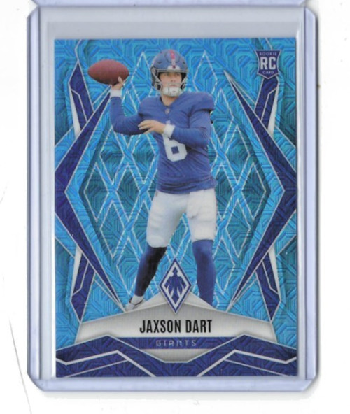 2025 Panini Phoenix Jaxson Dart Light Blue Mojo Prizm Rookie 50/85 #200 Giants