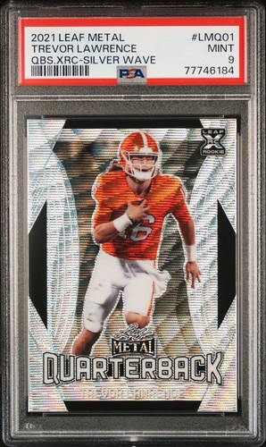 2021 Leaf Metal QB Silver Wave Prizm TREVOR LAWRENCE RC Rookie # /75 PSA 9 MINT - Picture 5 of 6