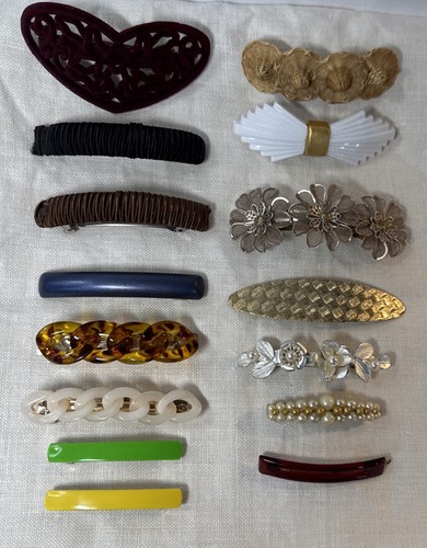Vintage Konvolut 15 Haarspangen Spannfeder 80er 90er Y2K dicke Accessoires Beauty gemischt - Bild 1 von 13