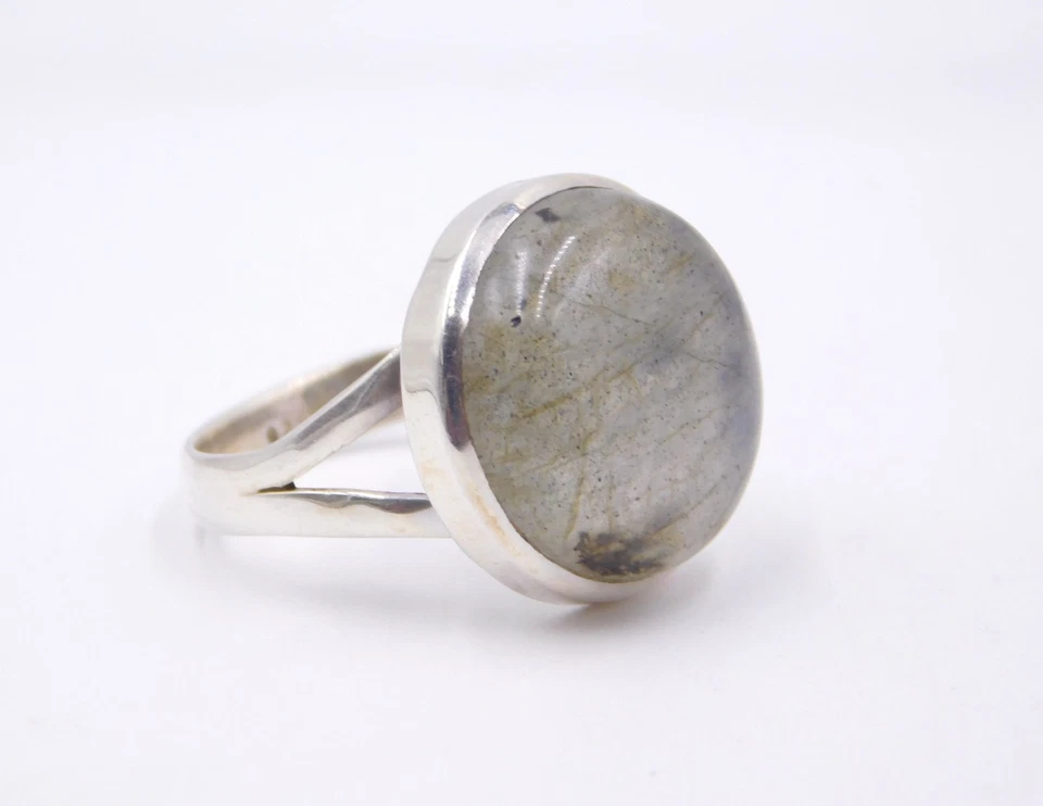 5.47 Gm 925 Sterling Silver Natural Labradorite Cab Gemstone Ring Size-7.75 US - Image 3 of 4