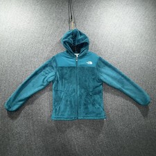 The North Face Jacket Womens Medium Blue Hooded Fleece Full Zip Outdoor Warm