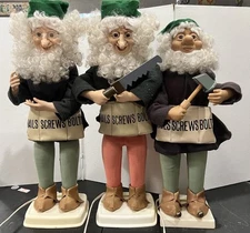 VTG RARE 3 Electric Animated Telco Motionette Santa's Christmas Elves - Working!