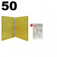 50 STANDARD Clear Orange Color Single DVD Cases & 100 OPP Bags