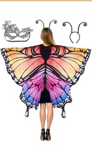 Butterfly Wings Adult Butterfly Costume for Women Butterfly Cape with Lace Mask
