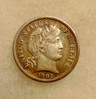 1902-S Barber Dime - Better Date - Nice Circulated VF+  Coin - FREE SHIPPING