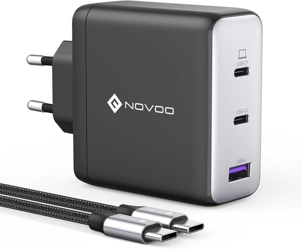 USB C LadegeräT 120W Gan 3-Port SchnellladegeräT Mit 1 PD Typ-C-Kabel 100W-image