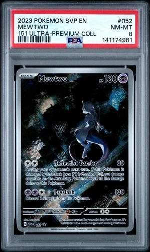 Pokemon Scarlet & Violet 2023 Mewtwo 52 Black Star Promo Full Art Holo PSA 8