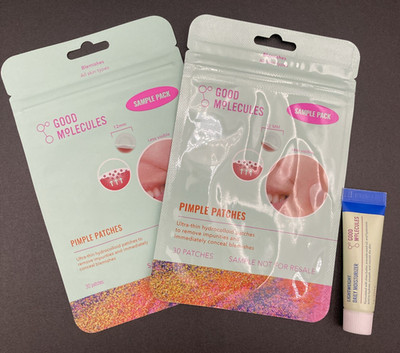 2X Good Molecules Pimple Patches-30 Patches Each & Moisturizer 7ml-Samples-NEW!