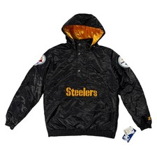 Vintage-Style Pittsburgh Steelers Starter Jacket Black Gold Size Large