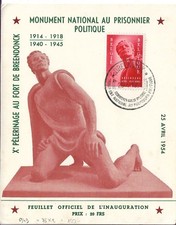 BELGIQUE. Timbre sur carte  année 1954.