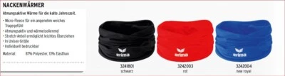 Erima Nackenwärmer Halstuch Moorf Schauchschal Neckwarmer Run Walk Micro-Fleece