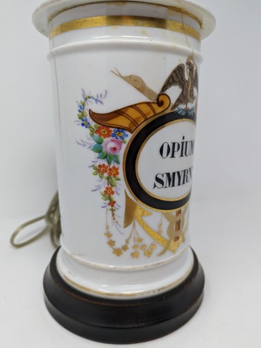 A. Collin Paris Opium Smyrn Apothecary Jar Converted Lamp, French 19th Century - Picture 8 of 20