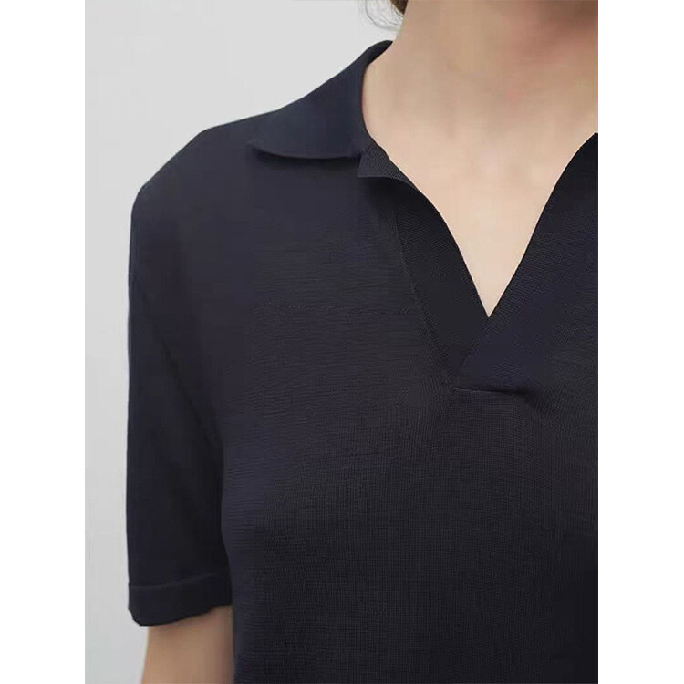 FILA Maglia donna THE ROW estiva seta lana girocollo basic tinta unita maniche corte