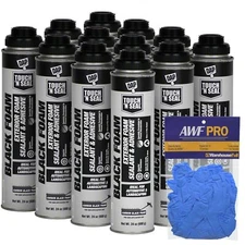 DAP Touch N Seal Foam Sealant Black - 24 oz, Case of 12 with Bonus Gloves