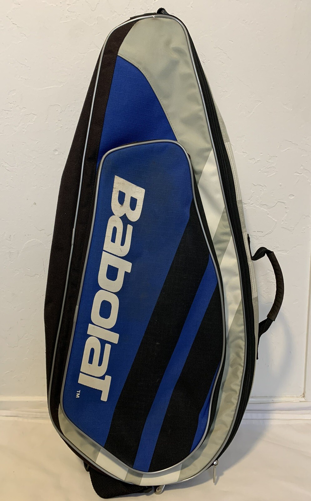 Babolat Tennis Racket bag Blue And White Shoulder Carry Case eBay