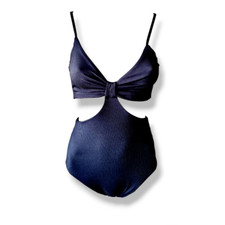 Black, cut-out bodysuit /one piece with deep plunge front bralette top XS AU 6-8