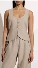 Faithfull The Brand Stanze Vest Linen New With Tags Beige Size L