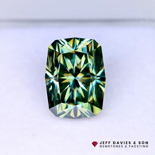 Precision Cut - 11.43ct LAB Blue/Green Dichroic Moissanite