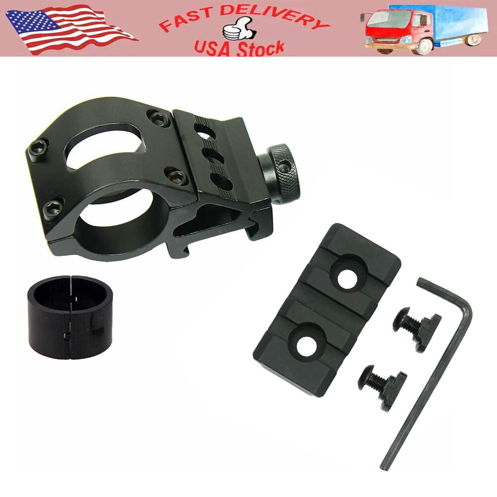 25.4/30mm Offset Scope Ring & 3-Slot Rail for Laser Flashlight Mount
