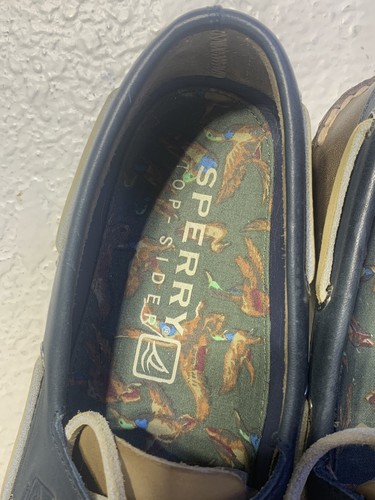 SPERRY TOPSIDER BOAT SHOES RARE BLUE AND TAN COMBO 11.5 M - Picture 11 of 13