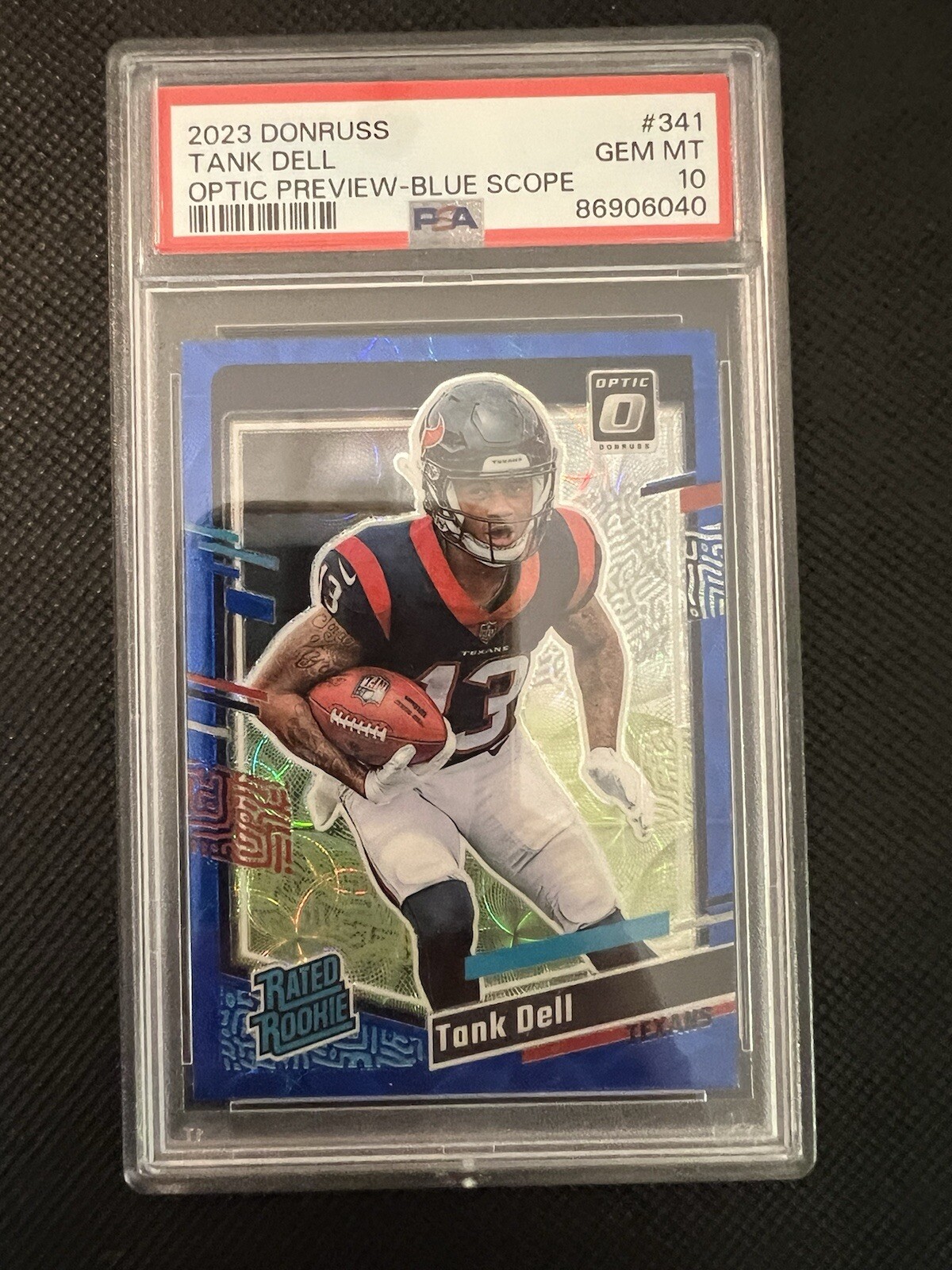 2023 Donruss Tank Dell Optic Preview Blue Scope PSA 10 RC Texans