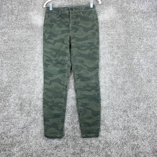 Jolt Skinny Ankle Denim Jeans Juniors 3/26W Green Camouflage Mid Rise 5-Pocket - 第 1/9 張圖片