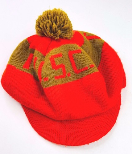 Vintage USC Trojans Knit Flat Cap 