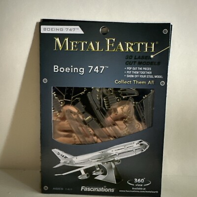 Fascinations Metal Earth Boeing 747 Plane 3D Laser Cut 1 Sheets Model Kit#MMS312