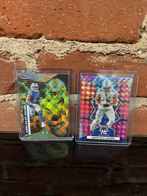 2022 Amon-Ra St. Brown Panini Illusions Yellow Diamond Trophy #245/299 Lions