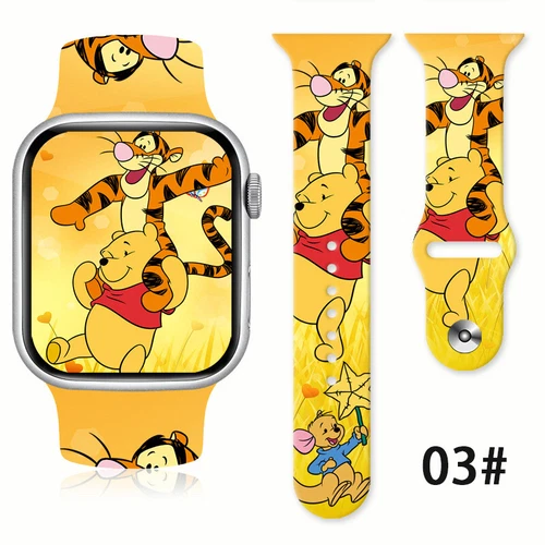 Winnie the Pooh Wristwatch Bands Cartoon Silicone Watch Band for Apple Watch - Picture 8 of 38