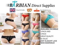 Women's G-string Briefs Panties Bow Lace Thongs Lingerie Underwear Knickers