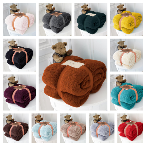 Teddy Bear Throws Fleece Blanket Double King Size Sofa Bed Chair Large Soft Warm eBay