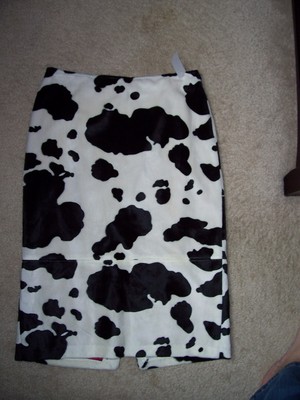 Buy Online LADIES SIZE 6  KAREN KANE  BLACK  WHITE COW PRINT SKIRT  USED