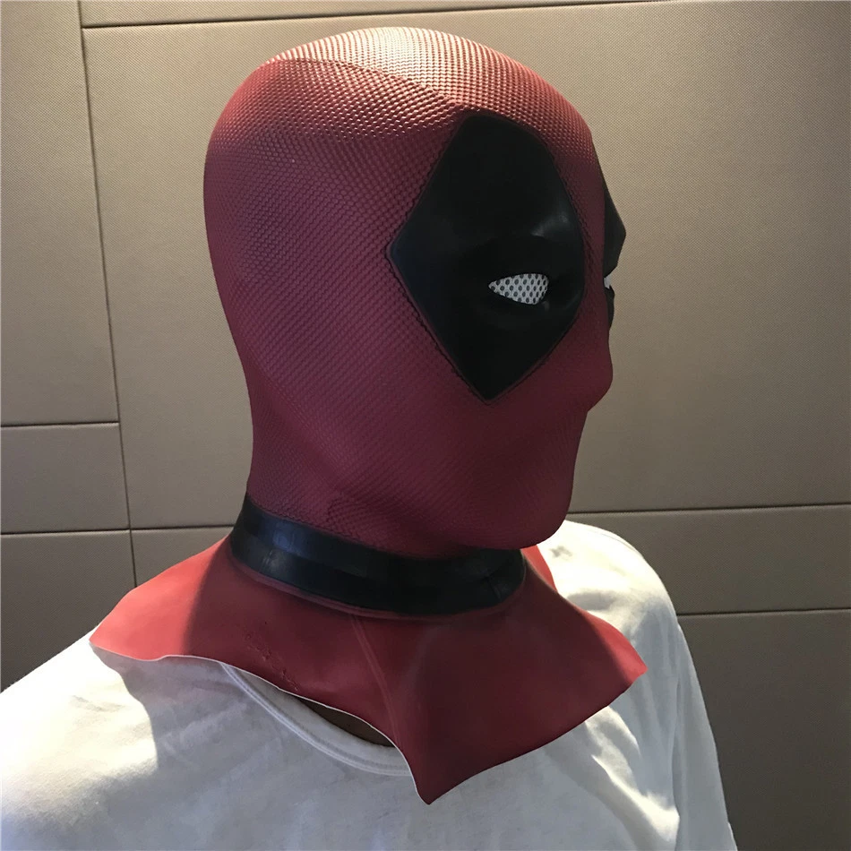 Movie Deadpool 2 Superhero Red Mask Full Face Mask Helmet Halloween Prop COS - Image 4 of 4