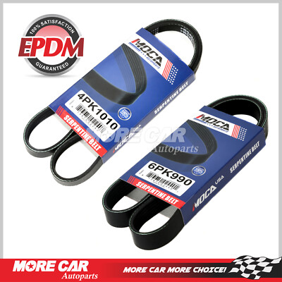 #ad #ad EPDM 2 Drive Belt Set for 2001 2005 Honda Civic Acura Alt AC Pwr 6PK990 4PK1010 $14.99
