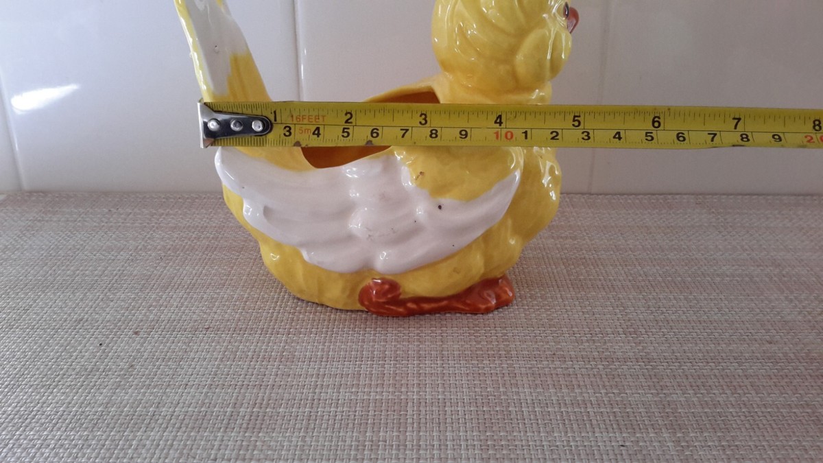 Vintage Ceramic Bird Shaped Planter Yellow/White C-3552 Made