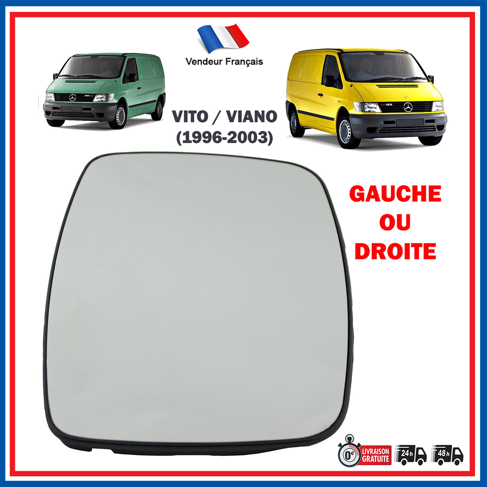 Glace de rétro pour Classe V 638 : réparez votre miroir cassé