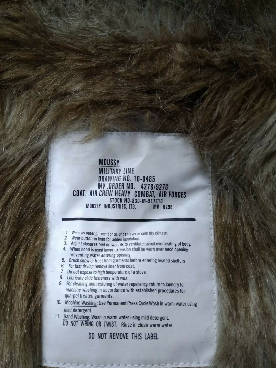 Vintage MOUSSY Military Line Heavy Combat Air Crew Coat
