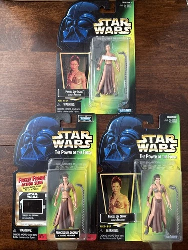 Star Wars Power of the Force Slave Leia - Photo, Refractor, Action Slide Card