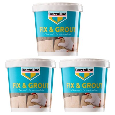 3x Bartoline Fix Fugenmörtel Wandfliesenpulver vollfest Zementbasis weiß 500g