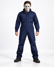 Disfraz De Halloween Para Hombre Michael Myers Mono Azul De Poliéster L y XL