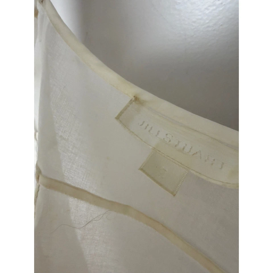 Vestido midi de algodão branco Jill Stuart alça espaguete tamanho 2 - Imagem 2 de 4